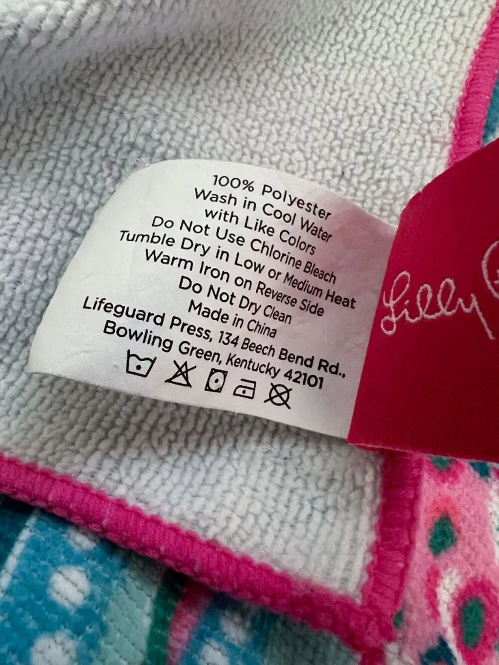 Lilly Pulitzer Lounge Towel Oversized Floral Pink Blue Beach Blanket Picnic